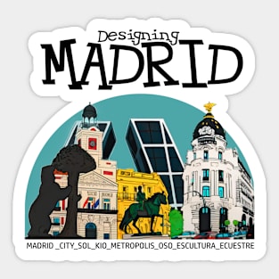 MADRID THE CITY | DESIGNING MADRID | BLACK VERSION Sticker